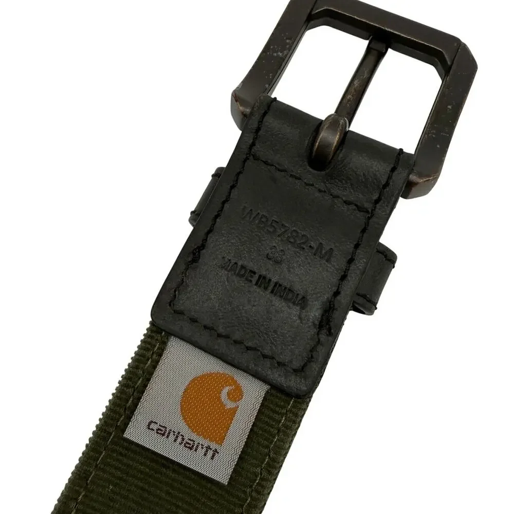 Carhartt Heavy-Duty Woven Web Belt Black Green Rugged Workwear Utility 36